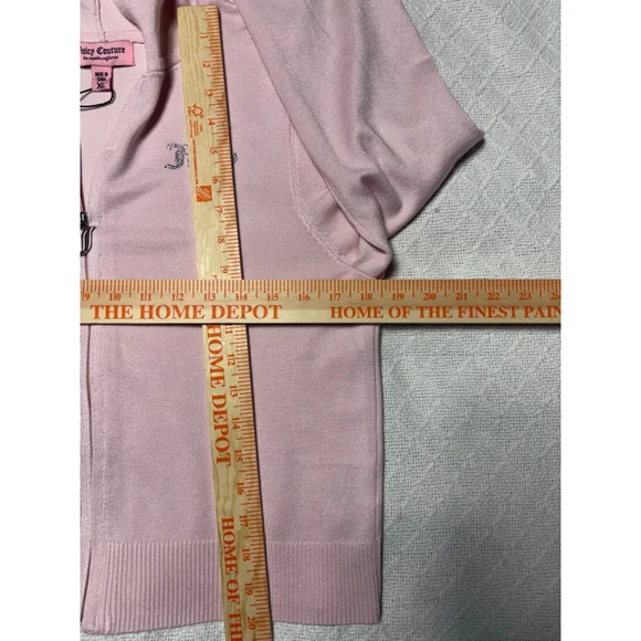 NWT Juicy Couture "Whisper" Baby Pink Bling Rhinstone Logo Knit Tracksuit Sz XL - Picture 3 of 10